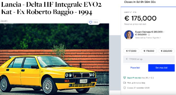 Lancia Delta asta vendita prezzo