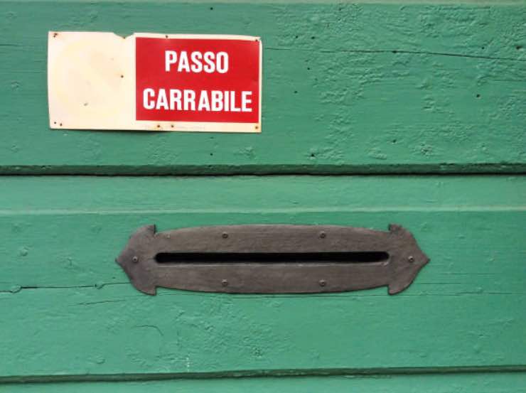 Parcheggio passo carrabile